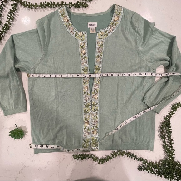 Together Aqua Cardigan with Bead Sequin and Embroidery Detail - Picture 8 of 10